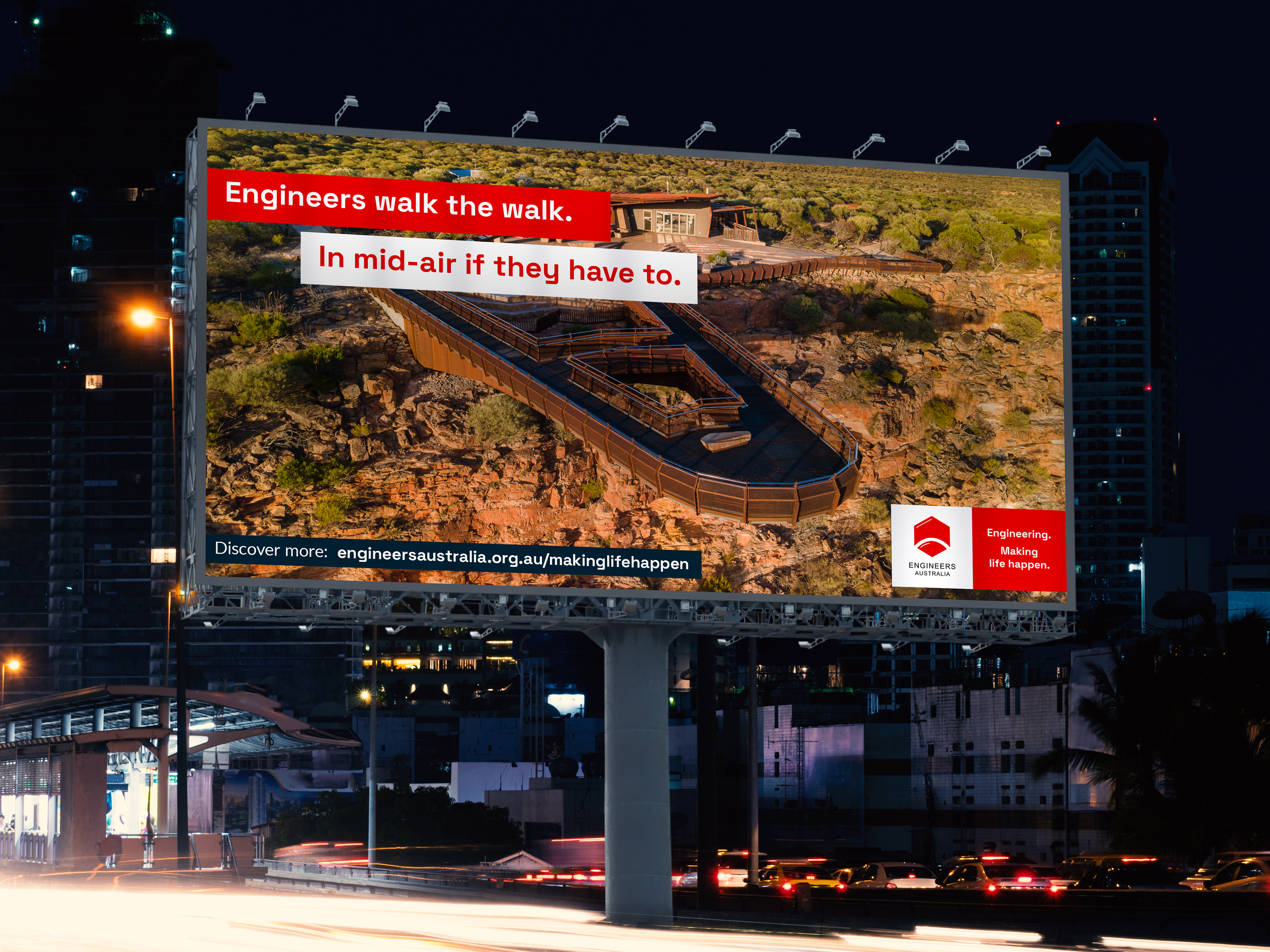 Ooh billboard displaying Engineering Australia advertisement