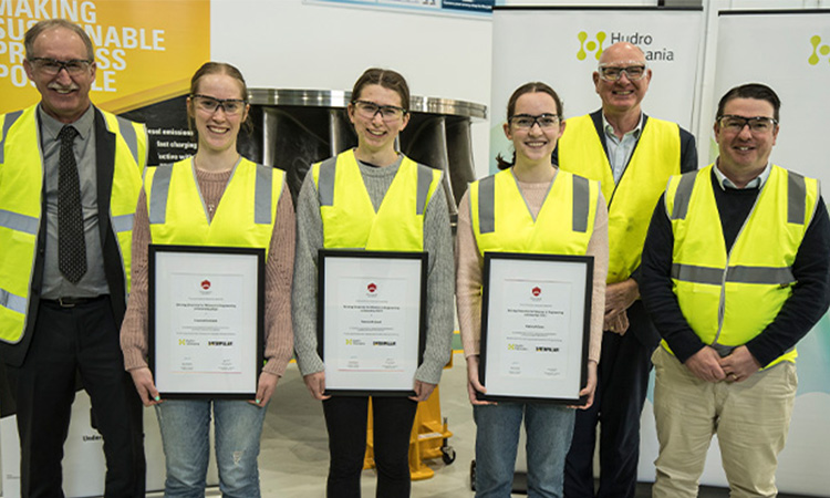 Scholarship recipients at Hydro Tasmania event